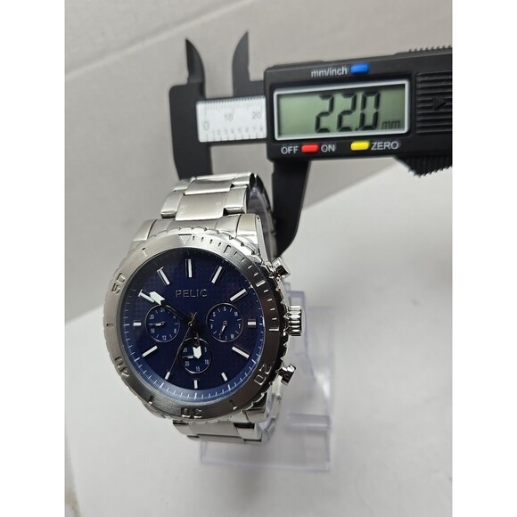 Relic Jordan ZR15805 Blue Dial Stainless Steel Multifunction Watch New Battery - Picture 6 of 11